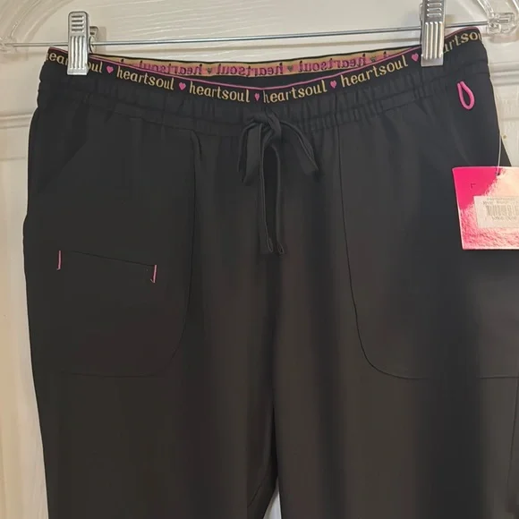 HeartSoul Black Boot Cut Scrub with Flare Pants Set Sz S - Picture 4 of 9